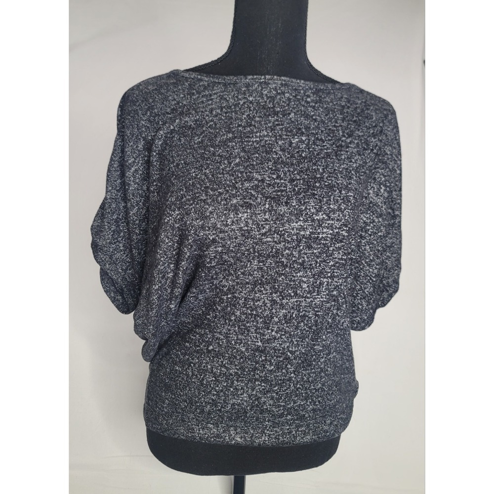 Quince ECOVERO Soft Knit Dolman Sleeve Sweater Top Gray Marled Small